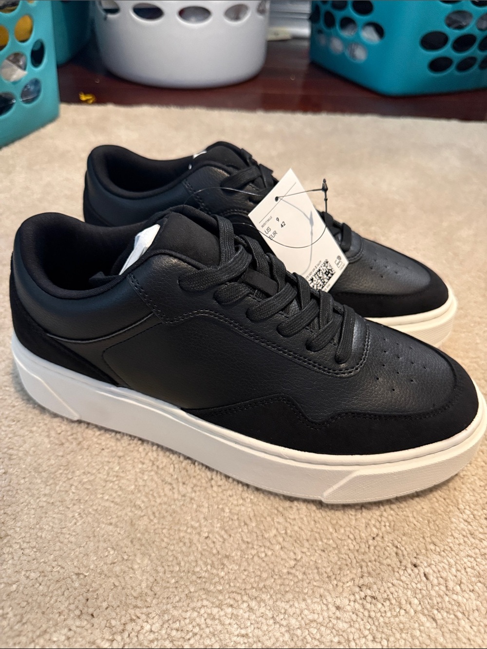 H&M black platform sneakers size 9 NWT